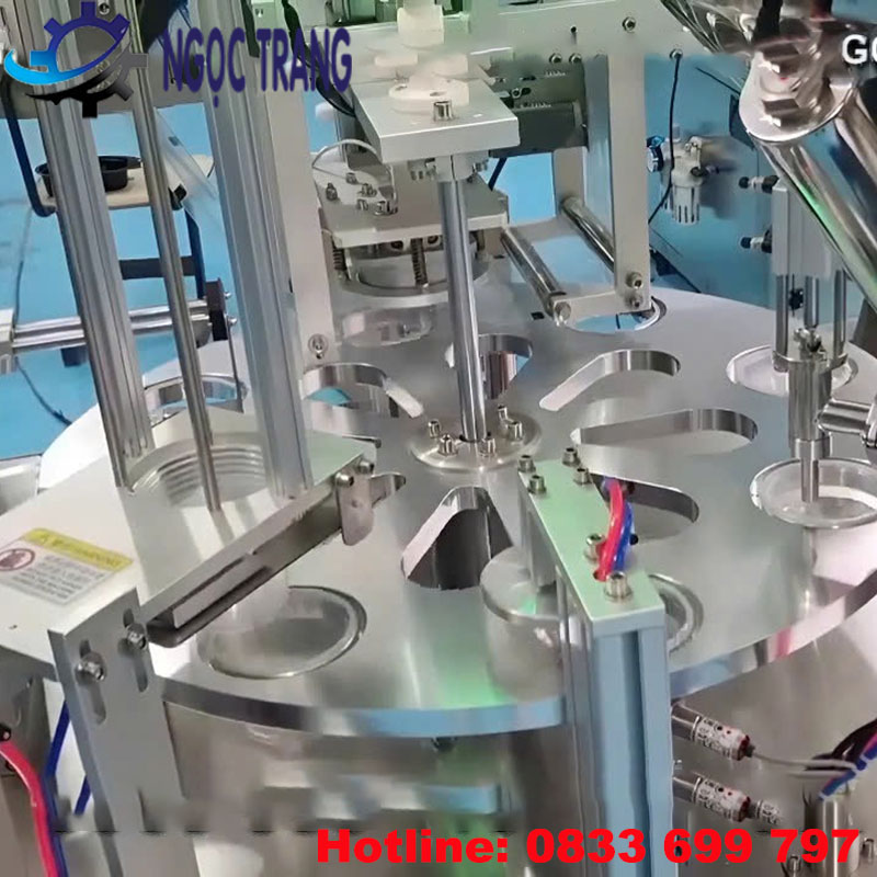 Máy chiết rót hàn miệng ly