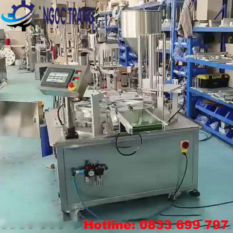 Máy chiết rót hàn miệng cốc