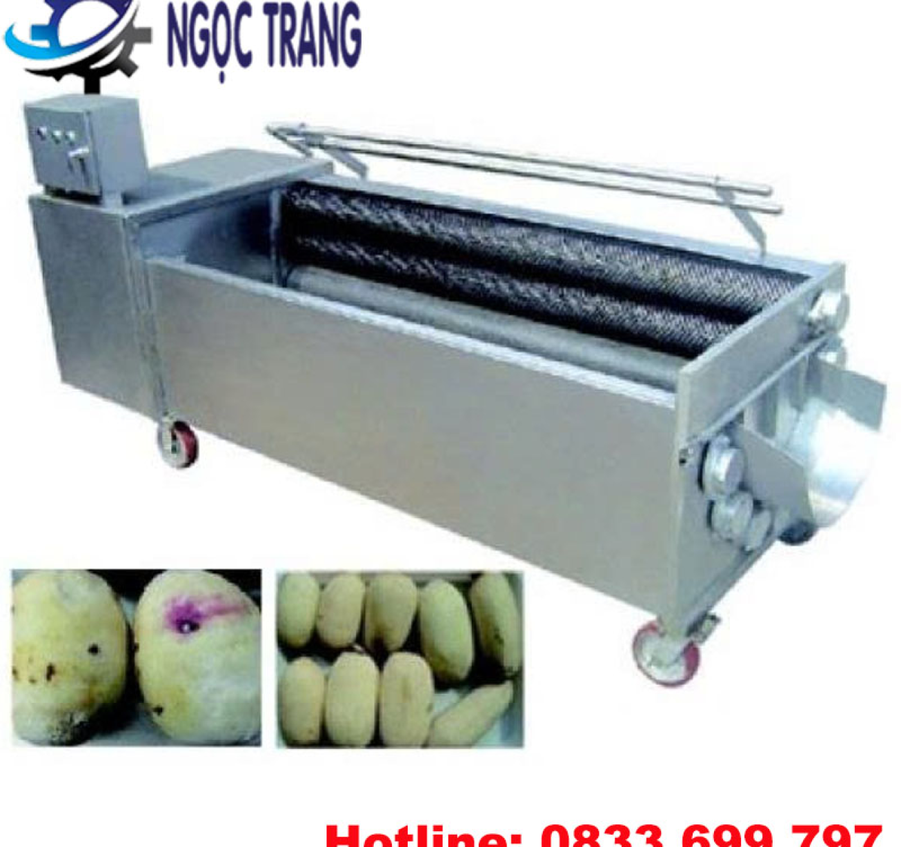 Máy bóc và làm sạch vỏ khoai tây - Máy gọt rửa khoai lang, khoai tây