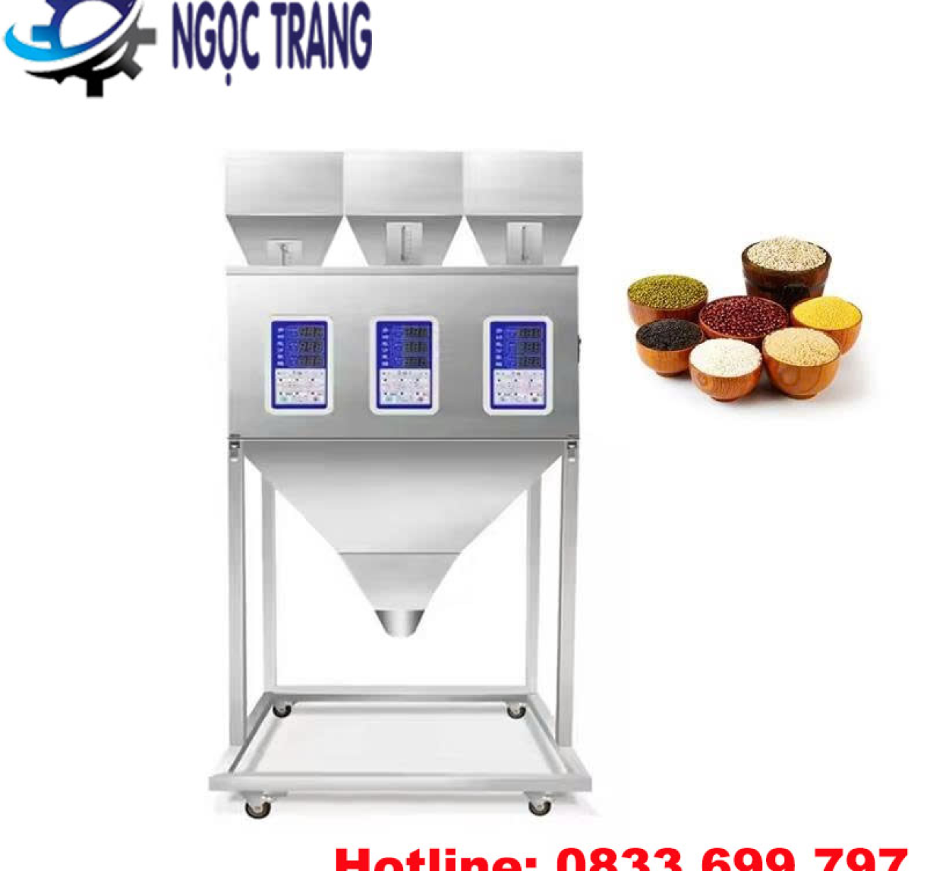 Máy cân định lượng 3 đầu cân - Máy chiết rót cân định lượng