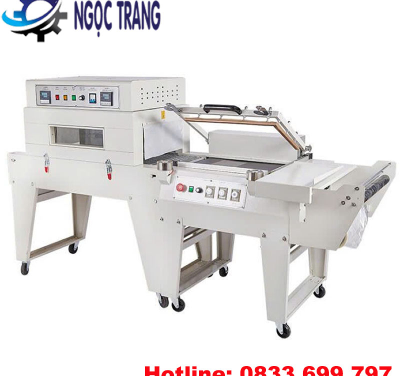 Máy cắt co màng bán tự động - Máy cắt hơ màng co 2 trong 1