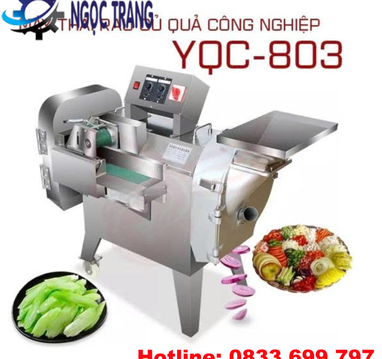 Máy Cắt Rau Củ Quả Công Nghiệp YQC 803 (Thái Lát, Bào Sợi, Hạt Lựu...)