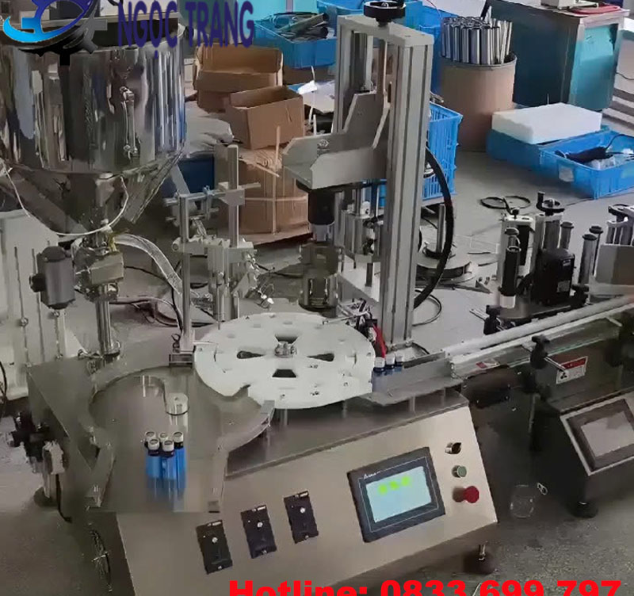Máy chiết rót đóng nắp chai - Máy chiết rót 1 vòi tự động