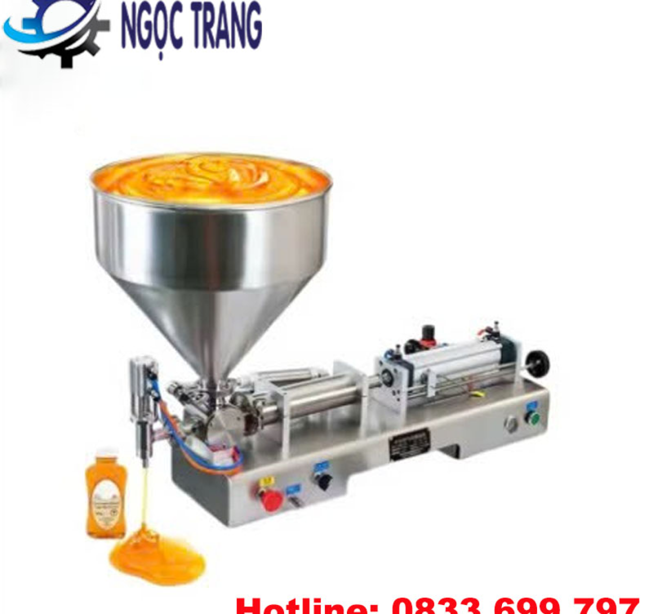 Máy chiết rót 1 vòi bán tự động - Máy chiết rót piston xilanh