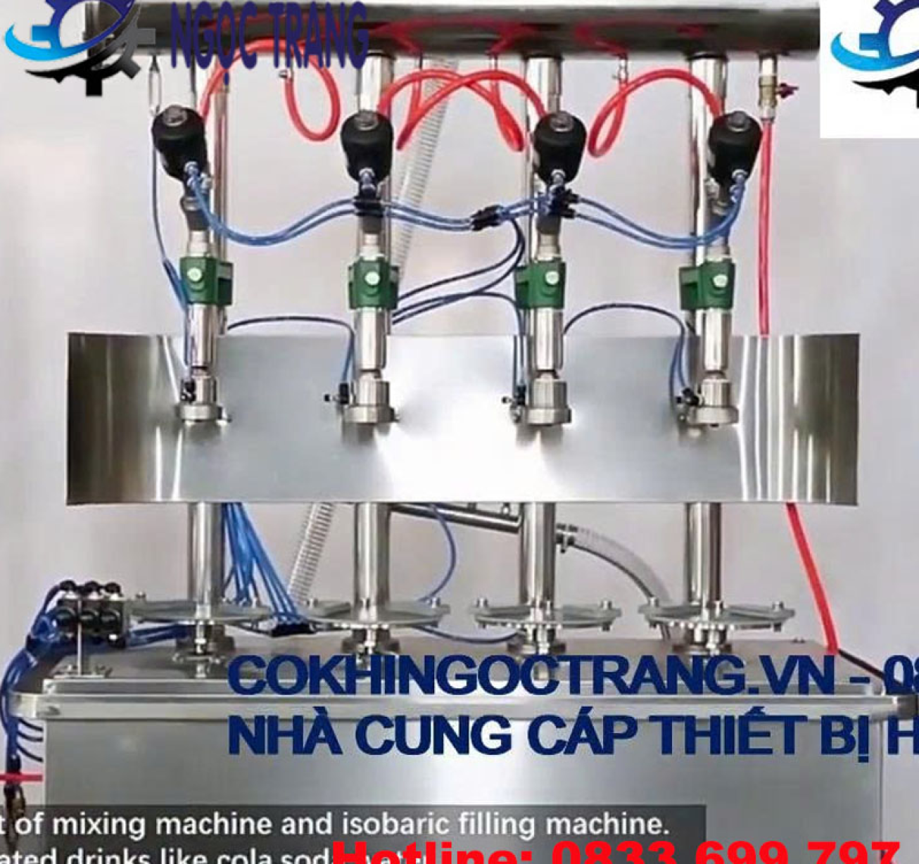 Máy chiết rót nước có ga - Máy chiết rót nước ngọt 4 vòi