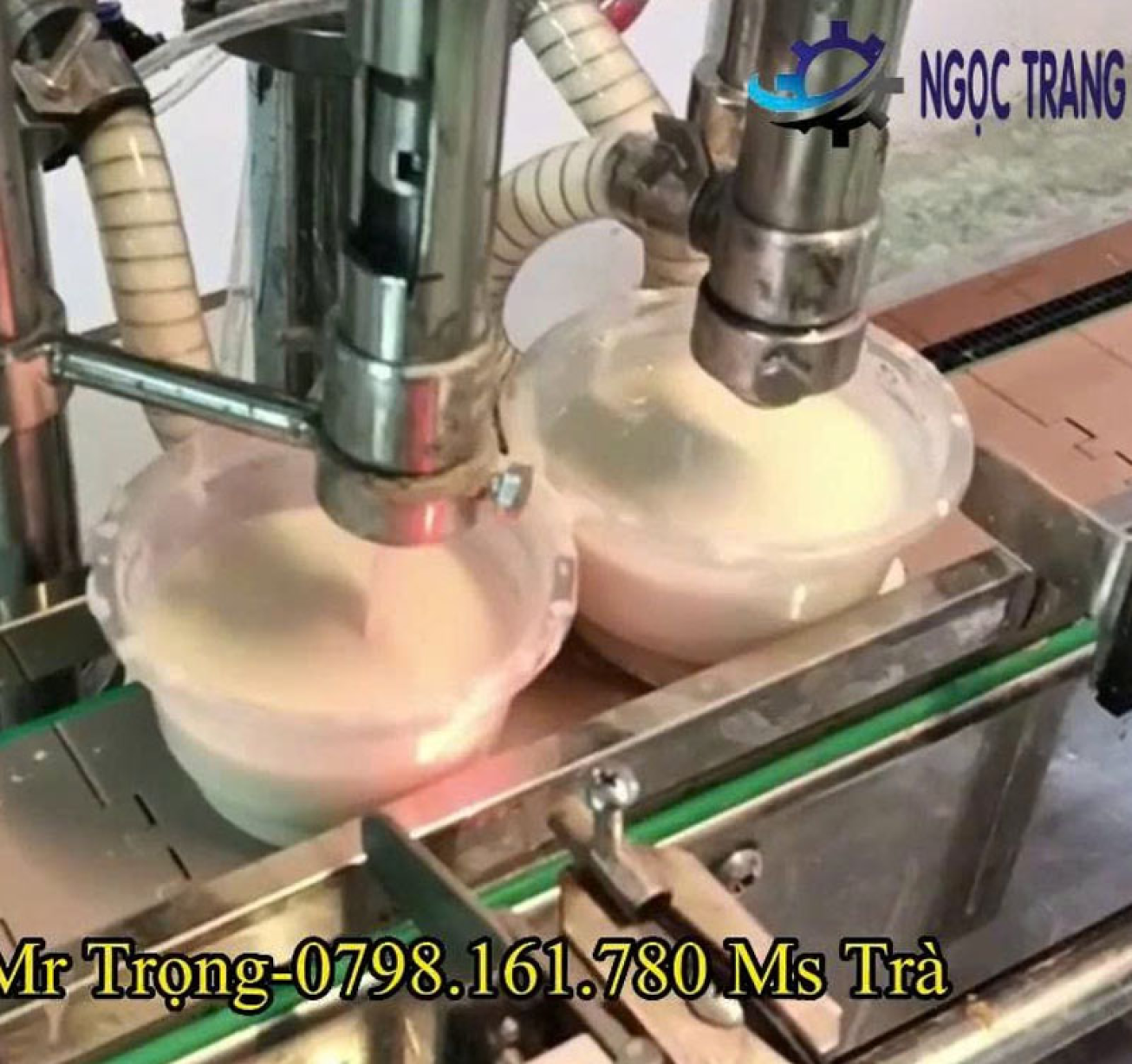Máy chiết rót tàu hủ 2 vòi - Máy chiết rót tàu phớ tự động