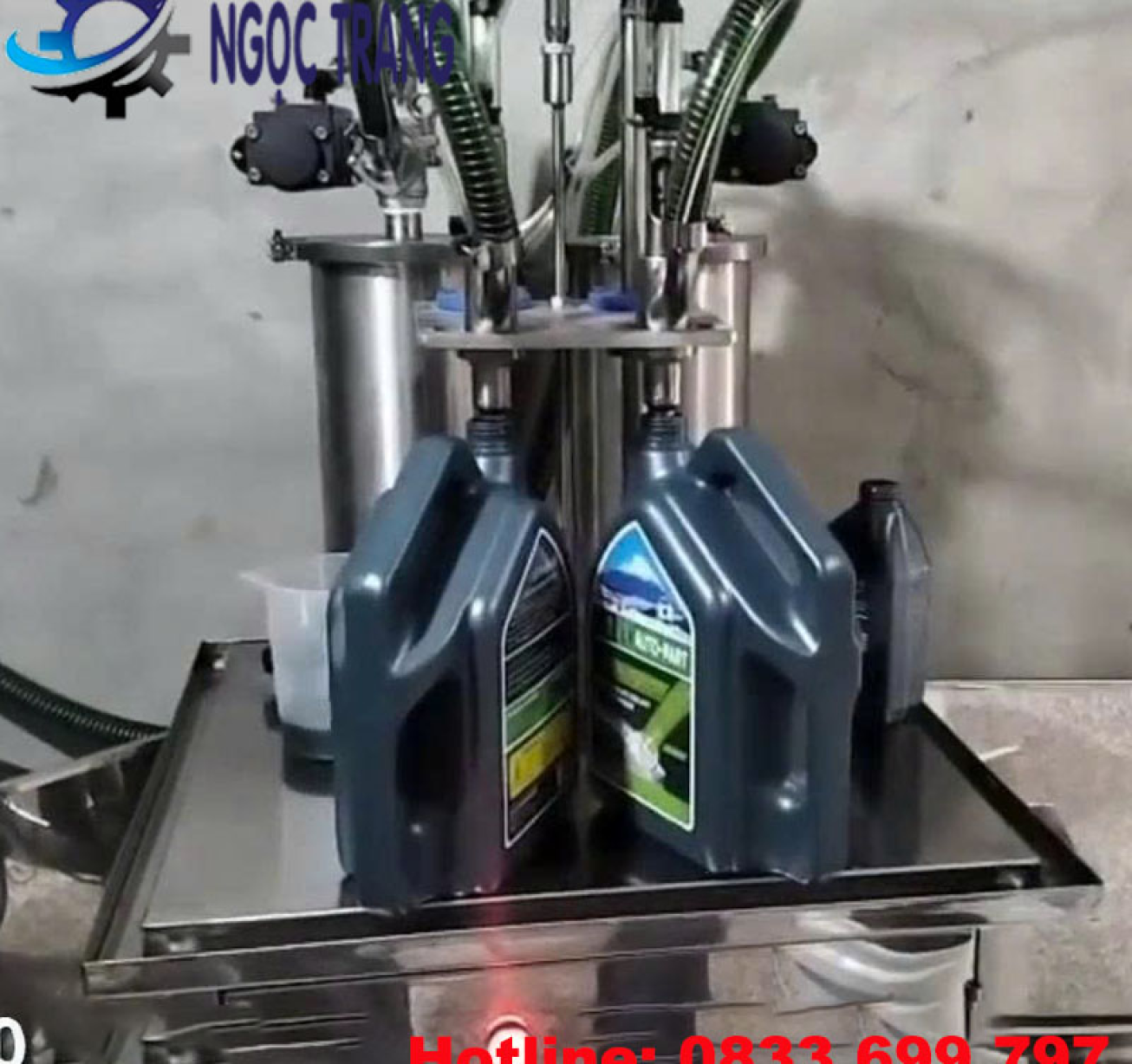 Máy chiết rót dầu nhớt 2 vòi - Máy chiết rót bán tự động