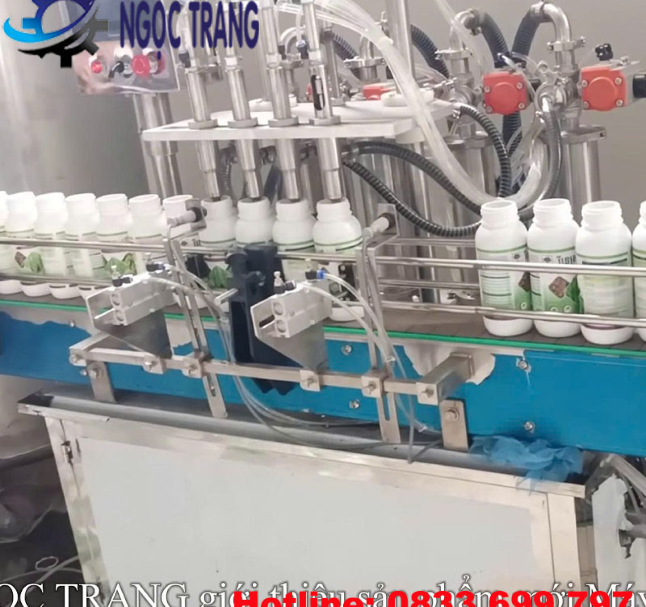 Máy chiết rót phân bón tự động - Hệ thống chiết rót 4 vòi