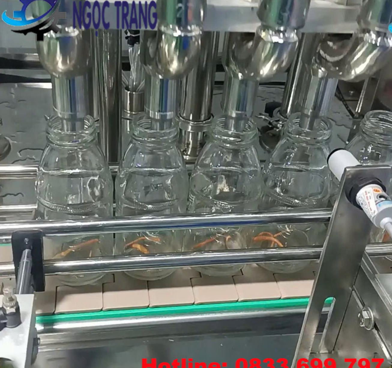 Máy chiết rót 4 vòi tự động - Máy chiết nước yến đông trùng