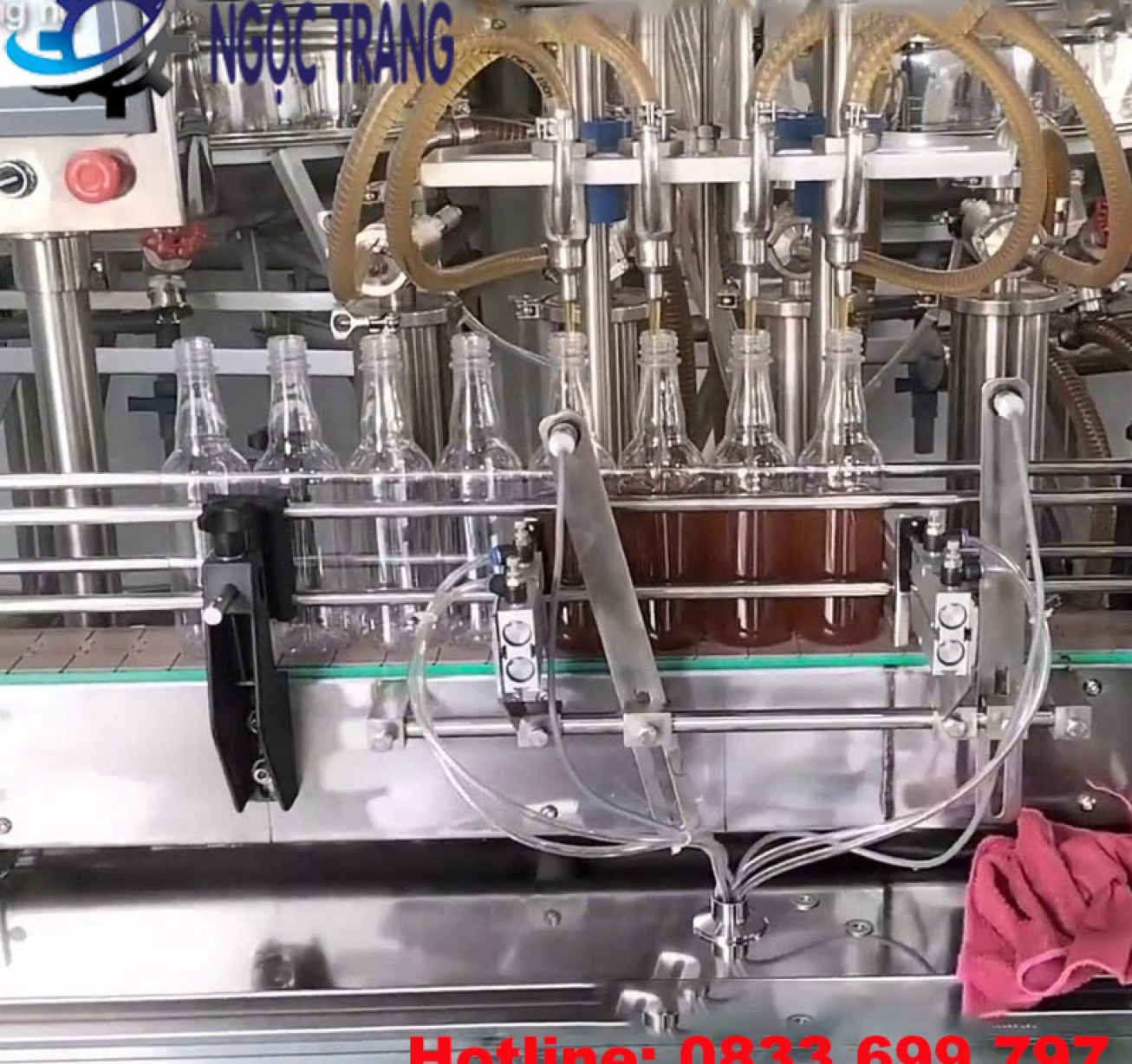 Máy chiết rót mật ong 4 vòi - Máy chiết rót đóng nắp chai