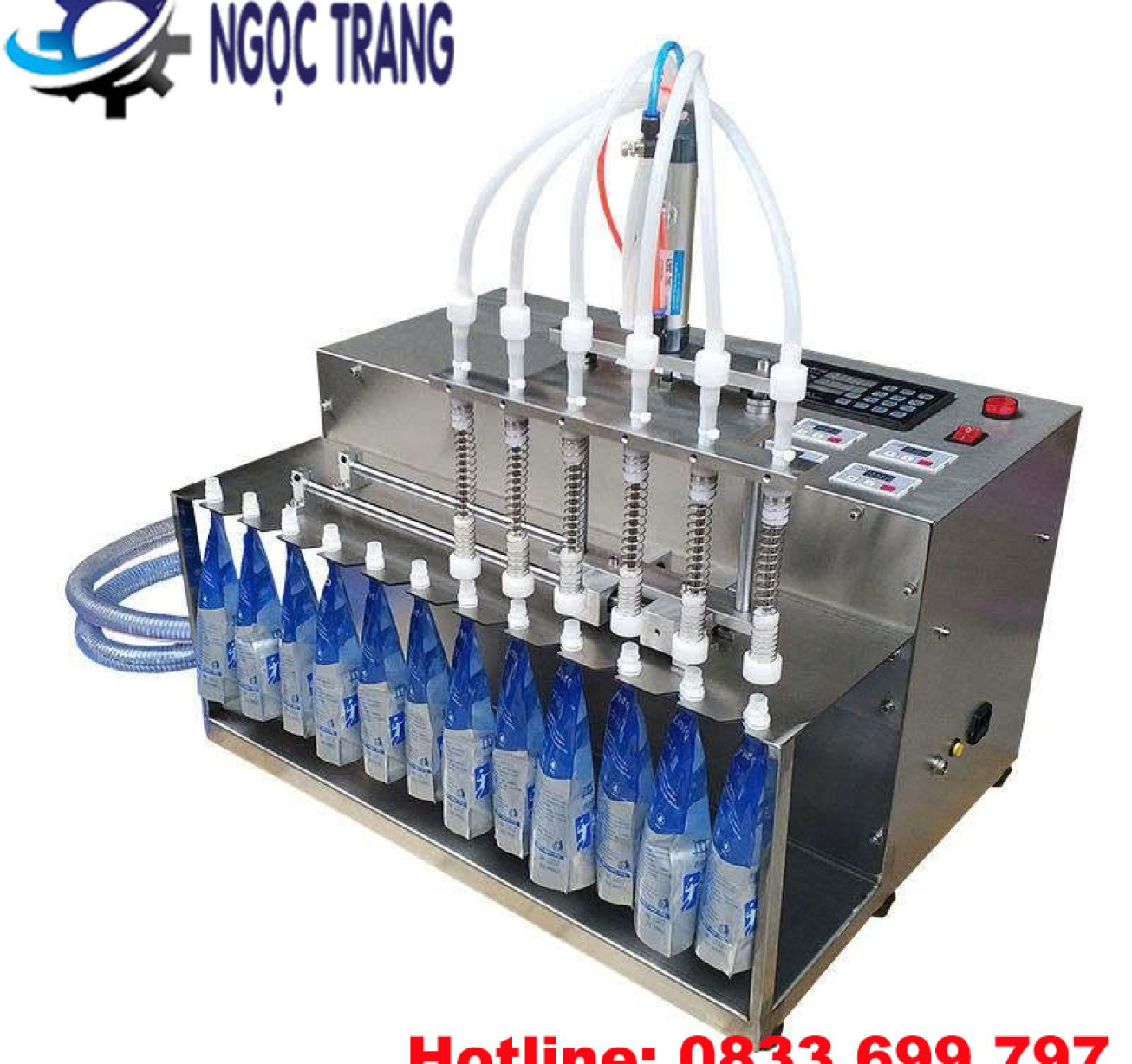 Máy chiết rót túi 6 vòi - Máy chiết rót bán tự động