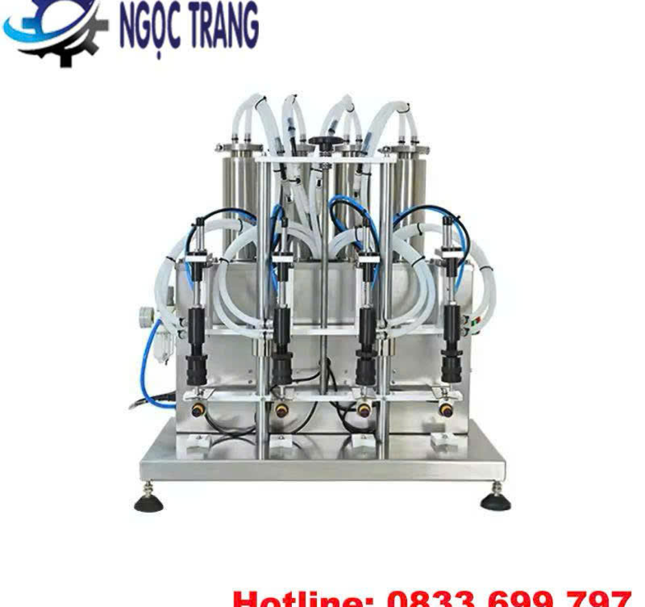 Máy chiết rót 4 vòi bán tự động - Máy chiết rót dạng lỏng