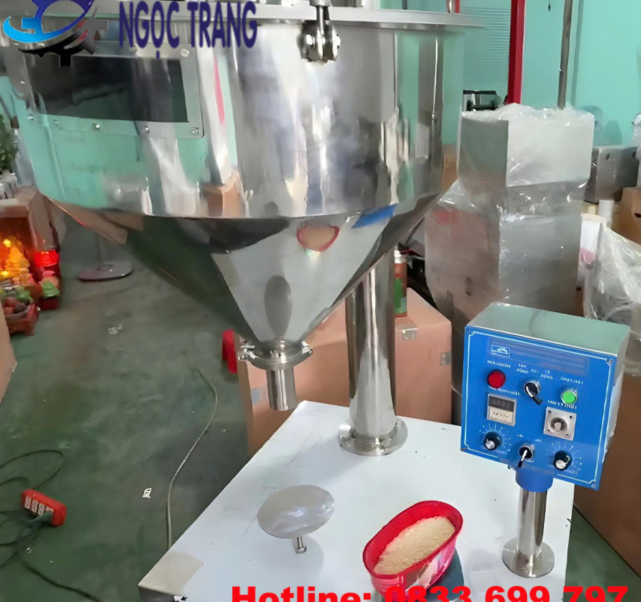 Máy chiết rót bột trục vít - Máy chiết rót định lượng bột khô