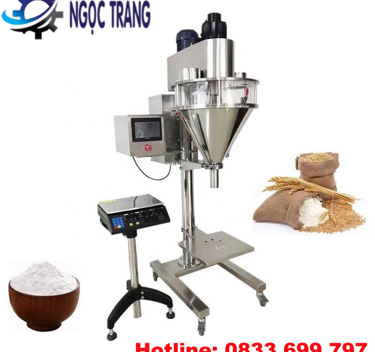 Máy chiết rót bột - Máy chiết rót định lượng bột trục vít