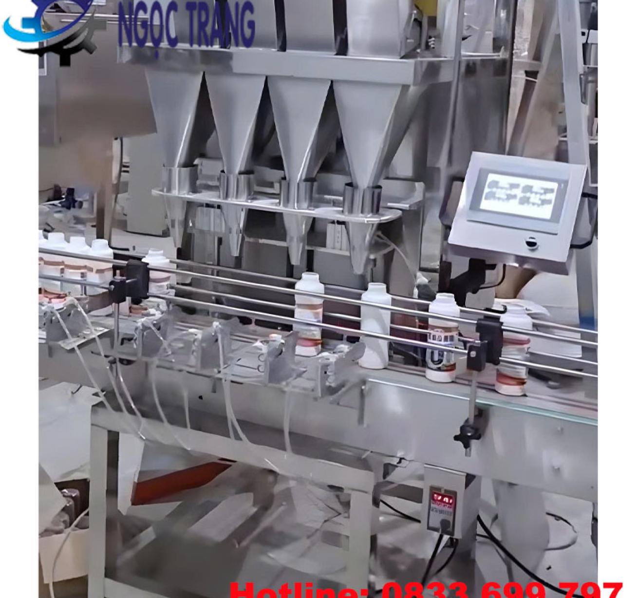 Máy chiết rót định lượng bột - Máy chiết rót bột 4 đầu