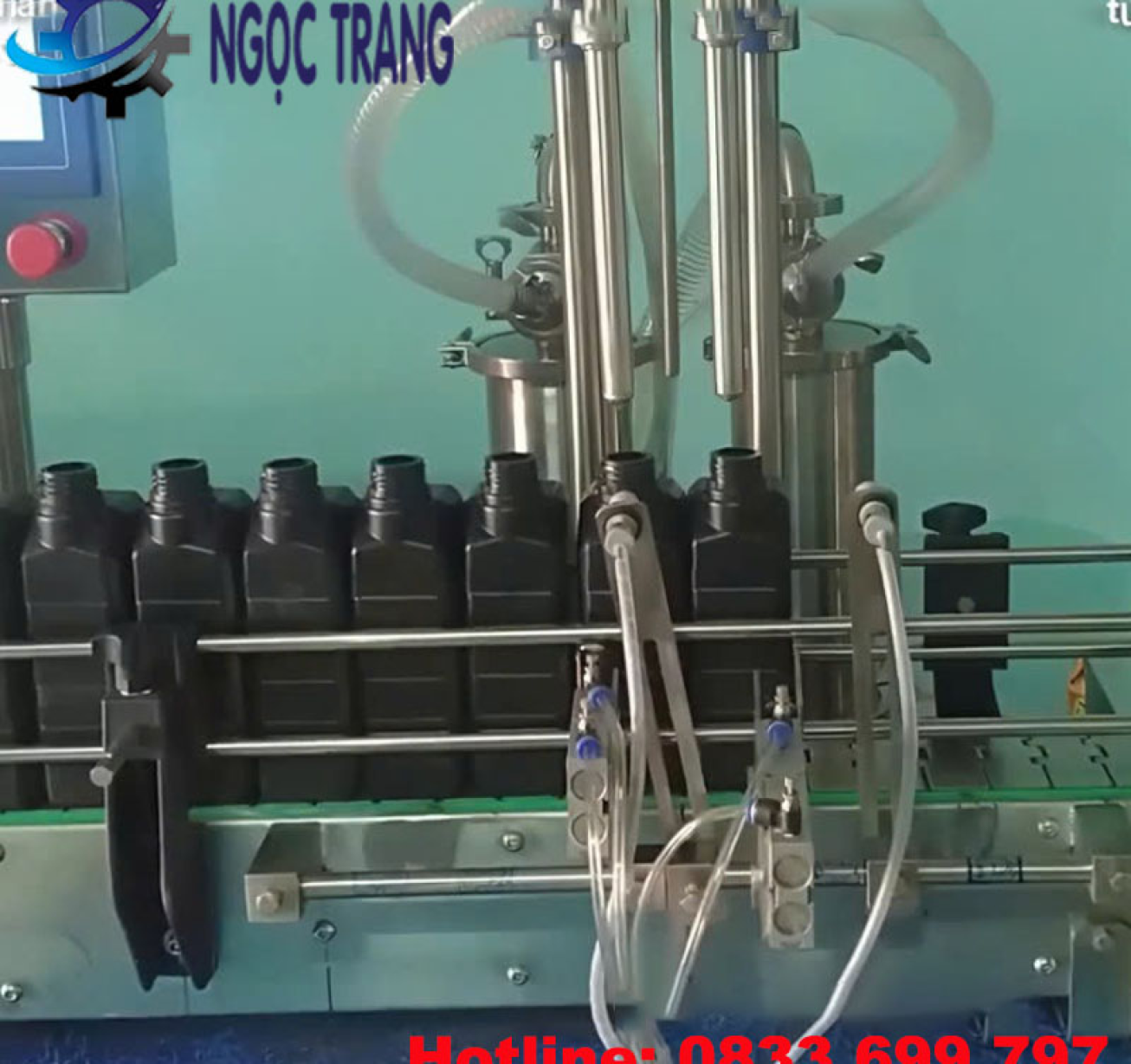 Máy chiết rót 2 vòi tự động - Máy chiết rót dạng lỏng chai lọ
