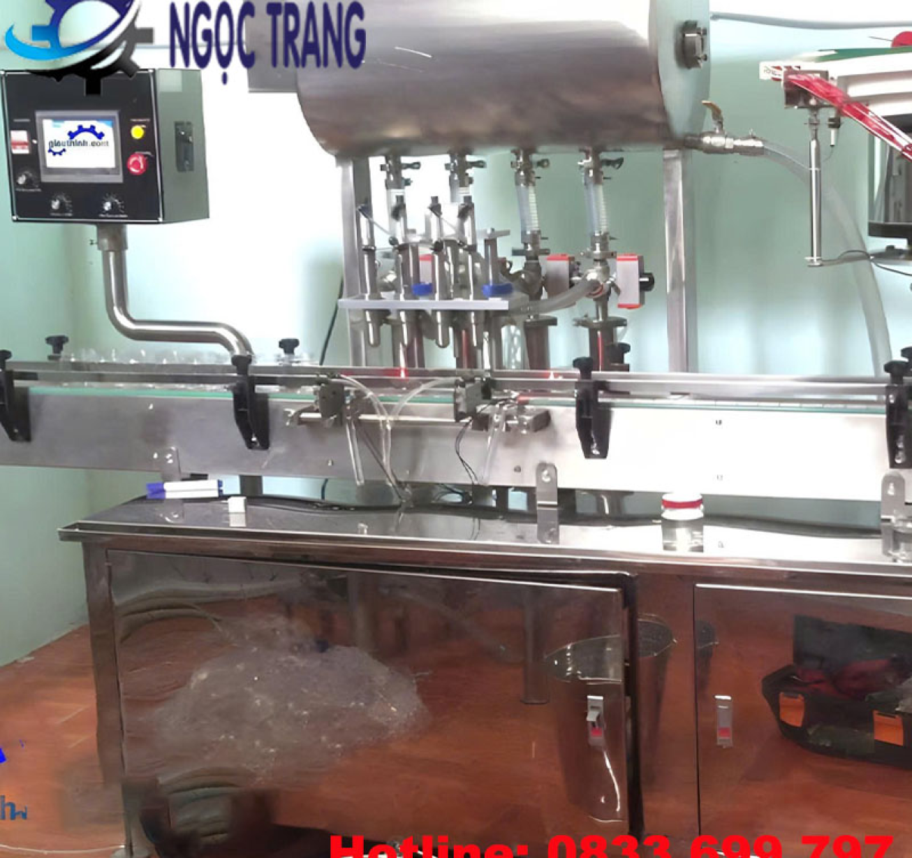 Máy chiết rót vặn nắp chai - Máy chiết rót kết hợp 2 trong 1