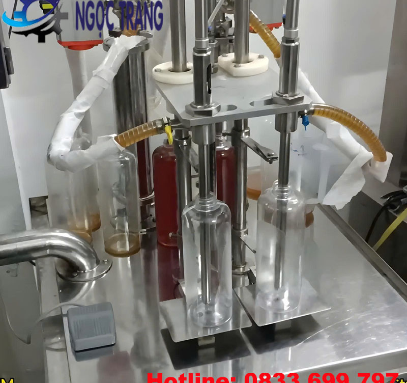 Máy chiết rót mật ong 2 vòi - Máy chiết rót không tạo bọt