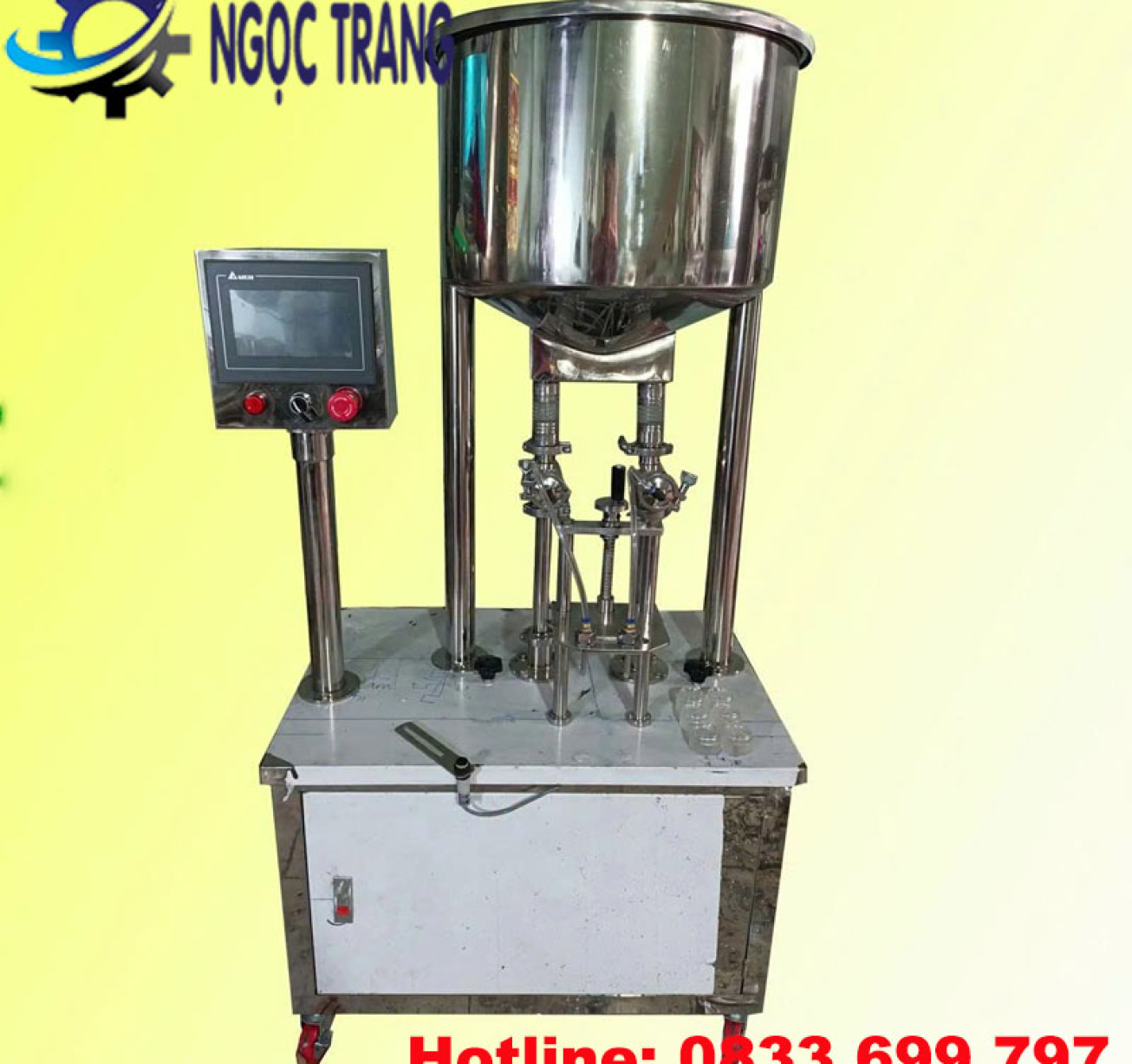 Máy chiết rót kem 10ml tự động - Máy chiết rót mỹ phẩm 2 vòi