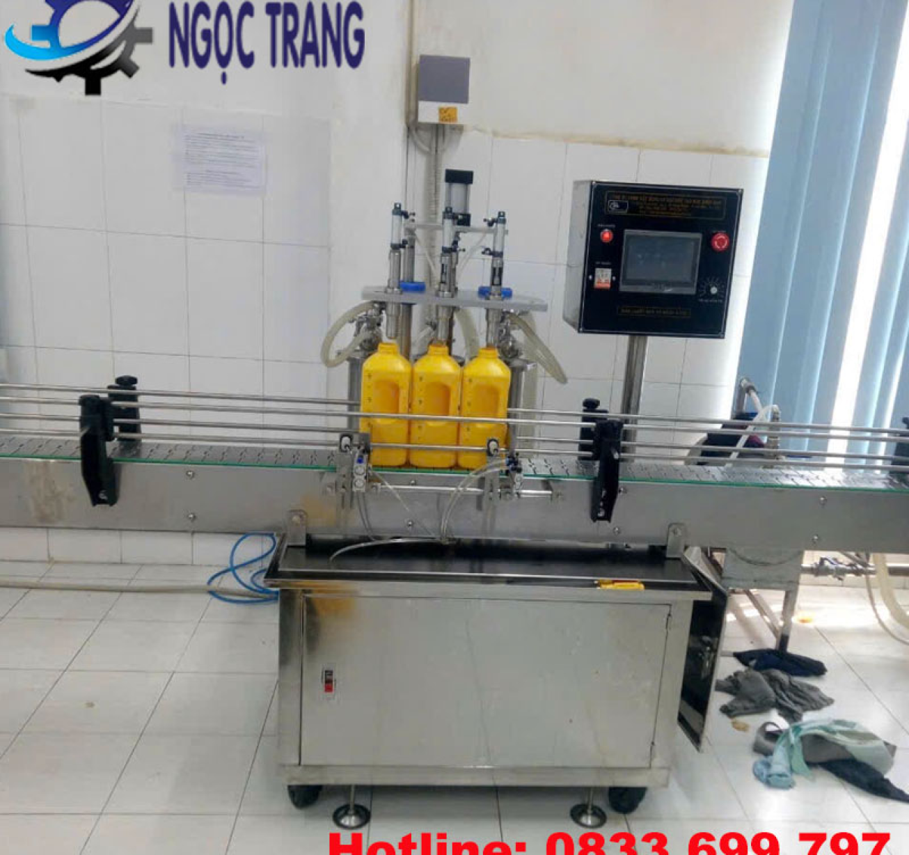 Máy chiết rót 3 vòi tự động - Máy chiết rót chất lượng tốt