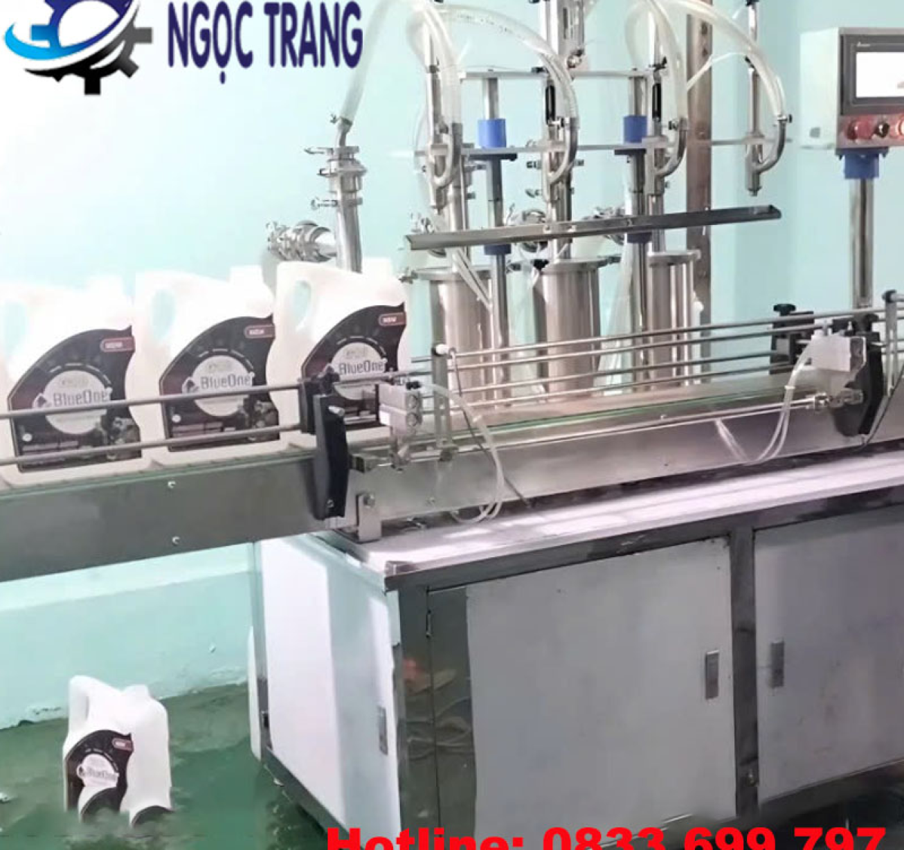 Máy chiết rót nước làm mát tự động - Máy chiết rót 4 vòi