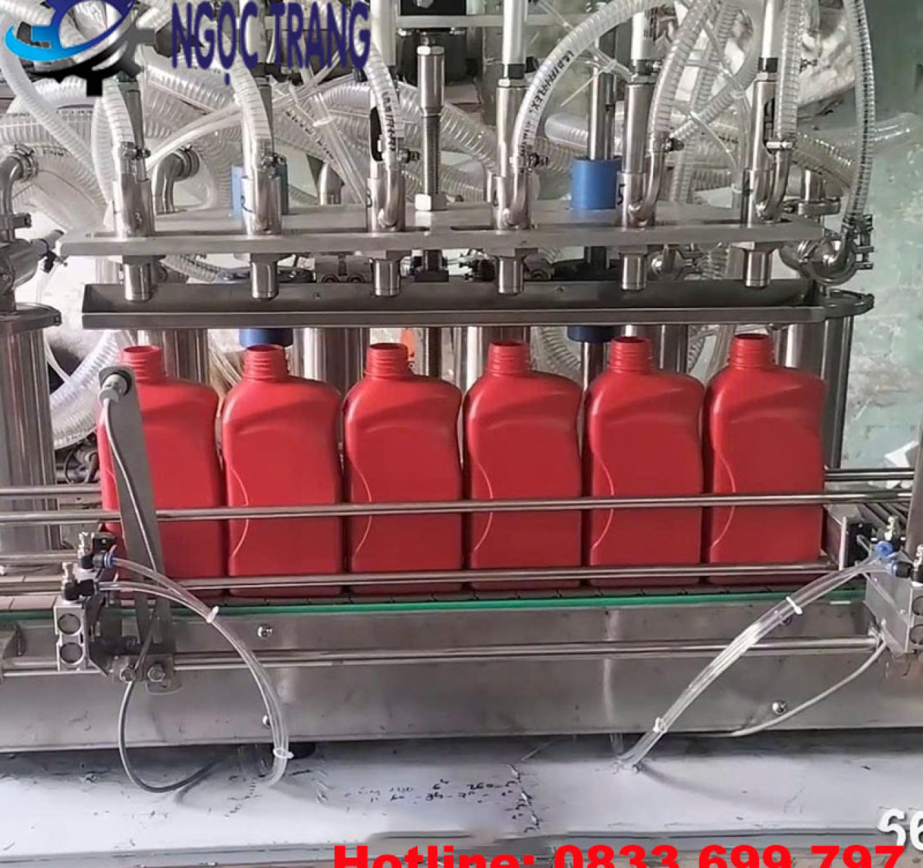 Máy chiết rót dầu nhớt - Máy chiết rót dạng sệt 6 vòi