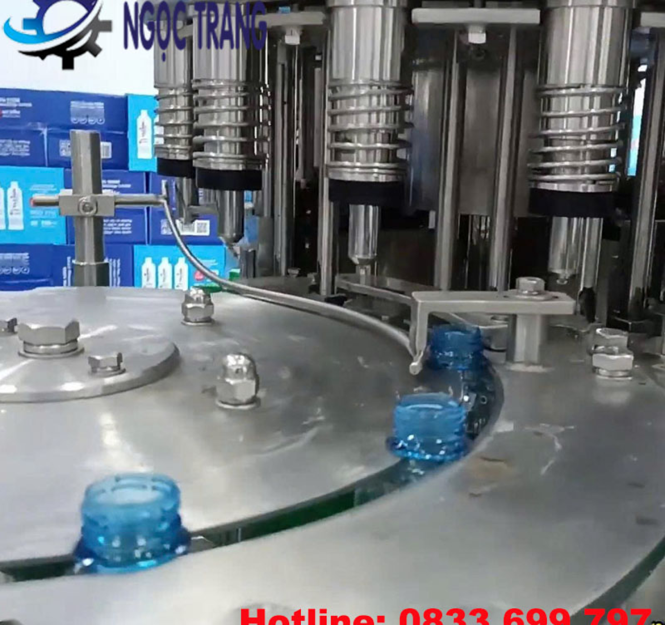 Máy chiết rót 3 trong 1 - Máy rửa chai, chiết rót, vặn nắp