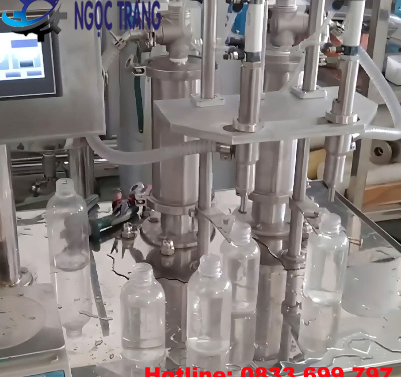 Máy chiết rót thuốc trừ sâu 2 vòi - Máy chiết rót bán tự động
