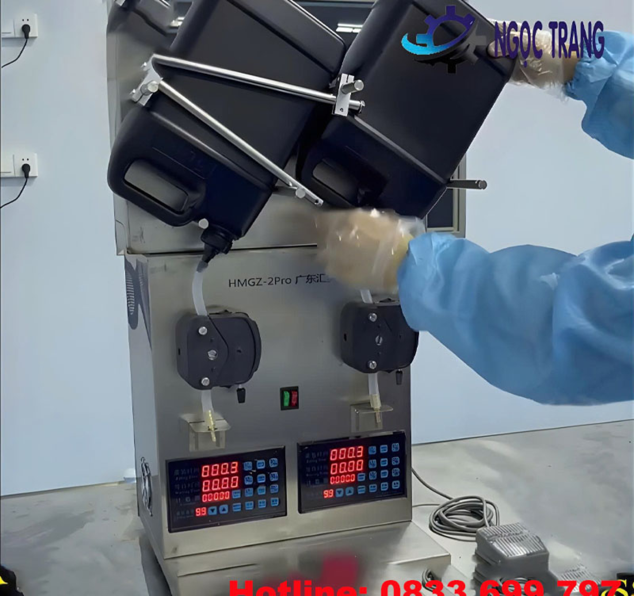 Máy chiết rót bơm di động - Máy chiết rót sơn móng tay 2 vòi