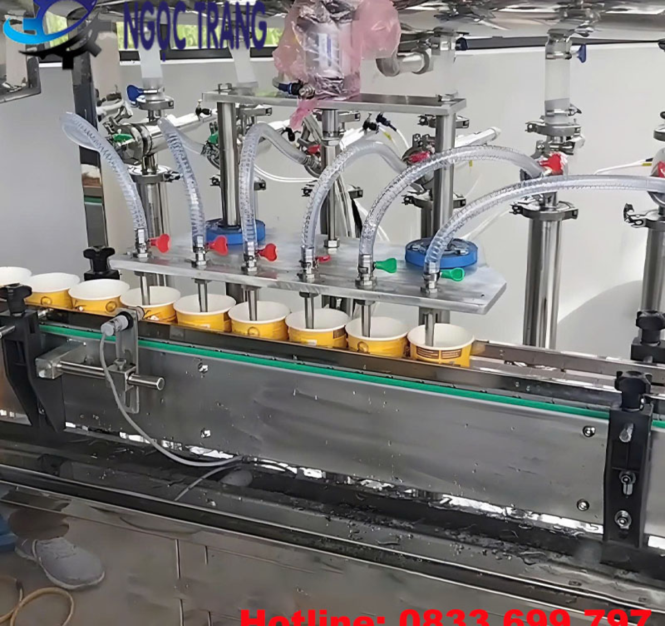 Máy chiết rót tàu phớ - Máy chiết rót tàu hủ 6 vòi tự động