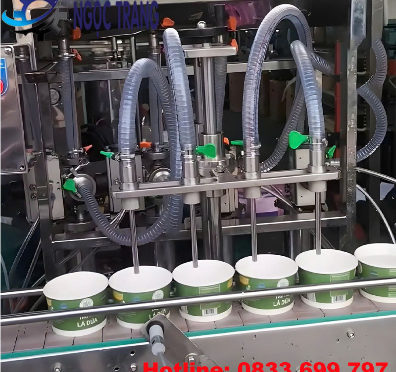 Máy chiết rót tàu phớ - Máy chiết rót tàu hủ, bánh flan 4 vòi