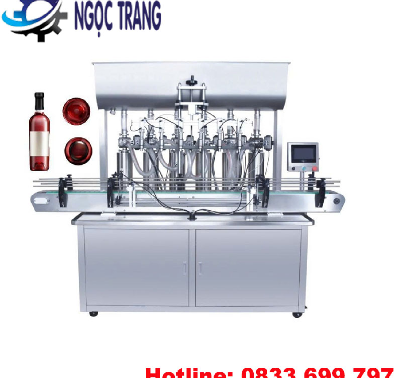 Máy chiết rót 6 vòi tự động - Máy chiết rót thực phẩm inox 304