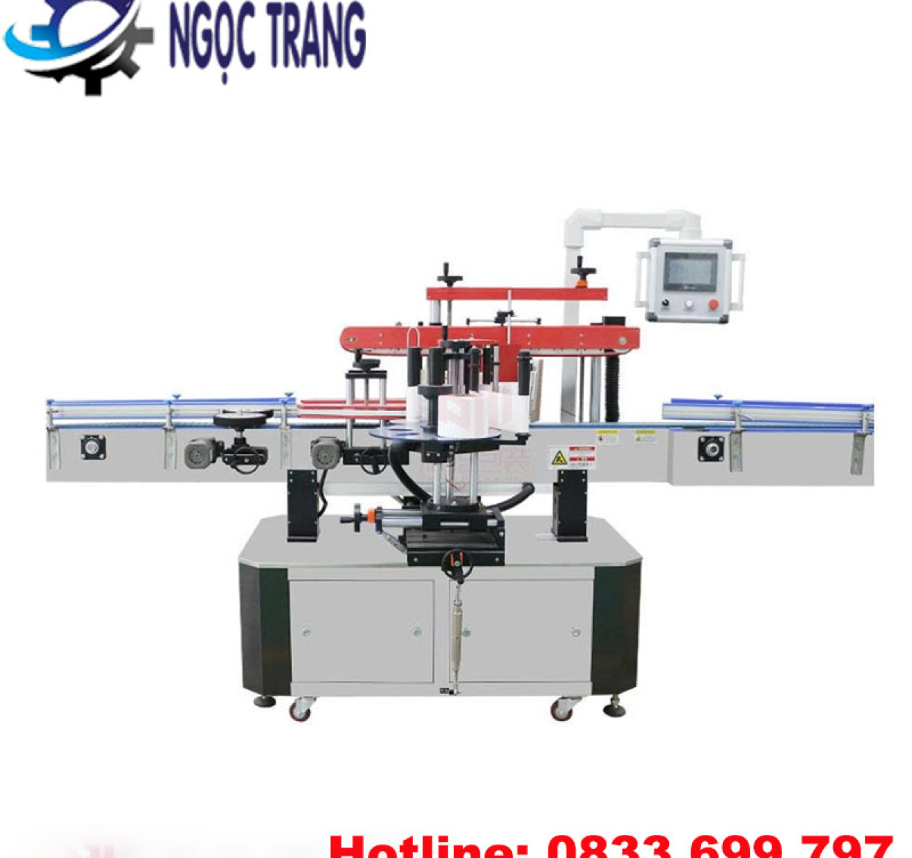 Máy dán nhãn 2 mặt - Máy dán nhãn chai vuông, chai dẹp tự động