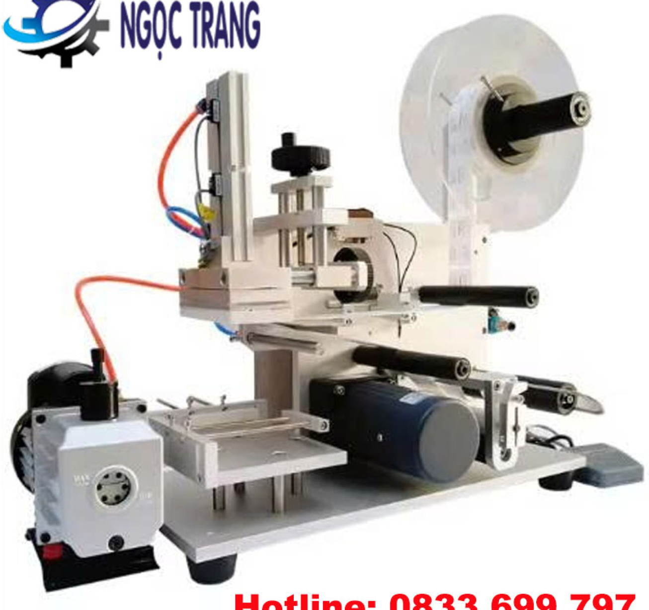 Máy dán nhãn chai vuông bán tự động - Máy dán nhãn chai dẹp, 2 mặt