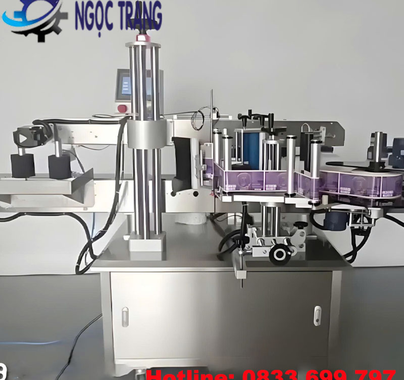 Máy dán nhãn 3 mặt - Máy dán nhãn chai vuông tự động