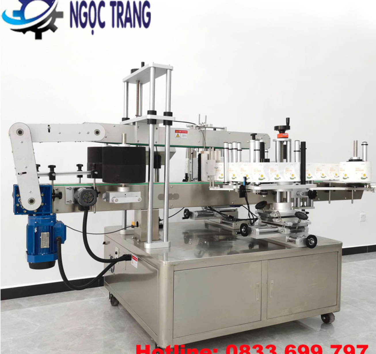 Máy dán nhãn chai vuông tự động - Máy dán nhãn chai dẹp