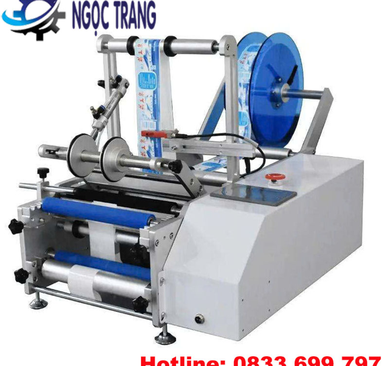 Máy dán nhãn chai tròn màn hình cảm ứng - Máy dán nhãn bán tự động