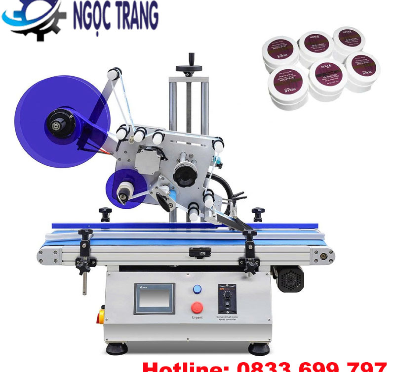 Máy dán nhãn mặt phẳng - Máy dán nhãn chai dẹp, chai vuông