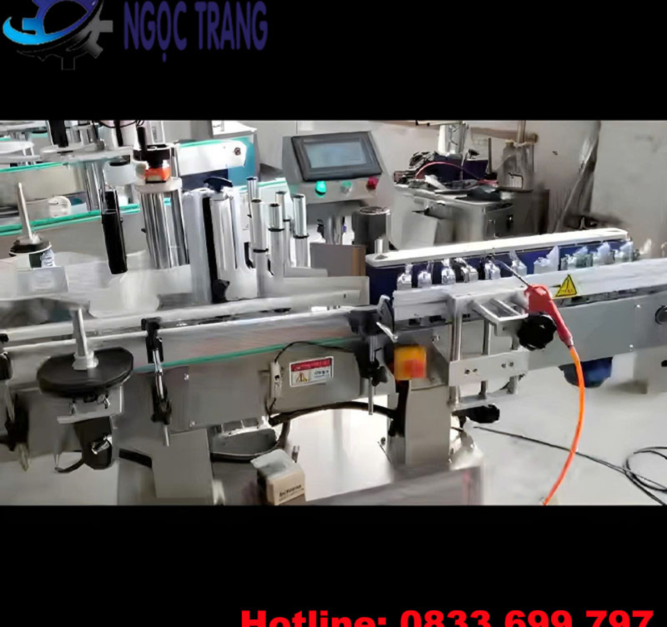 Máy dán nhãn chai nước suối - Máy dán nhãn decal chai tròn 