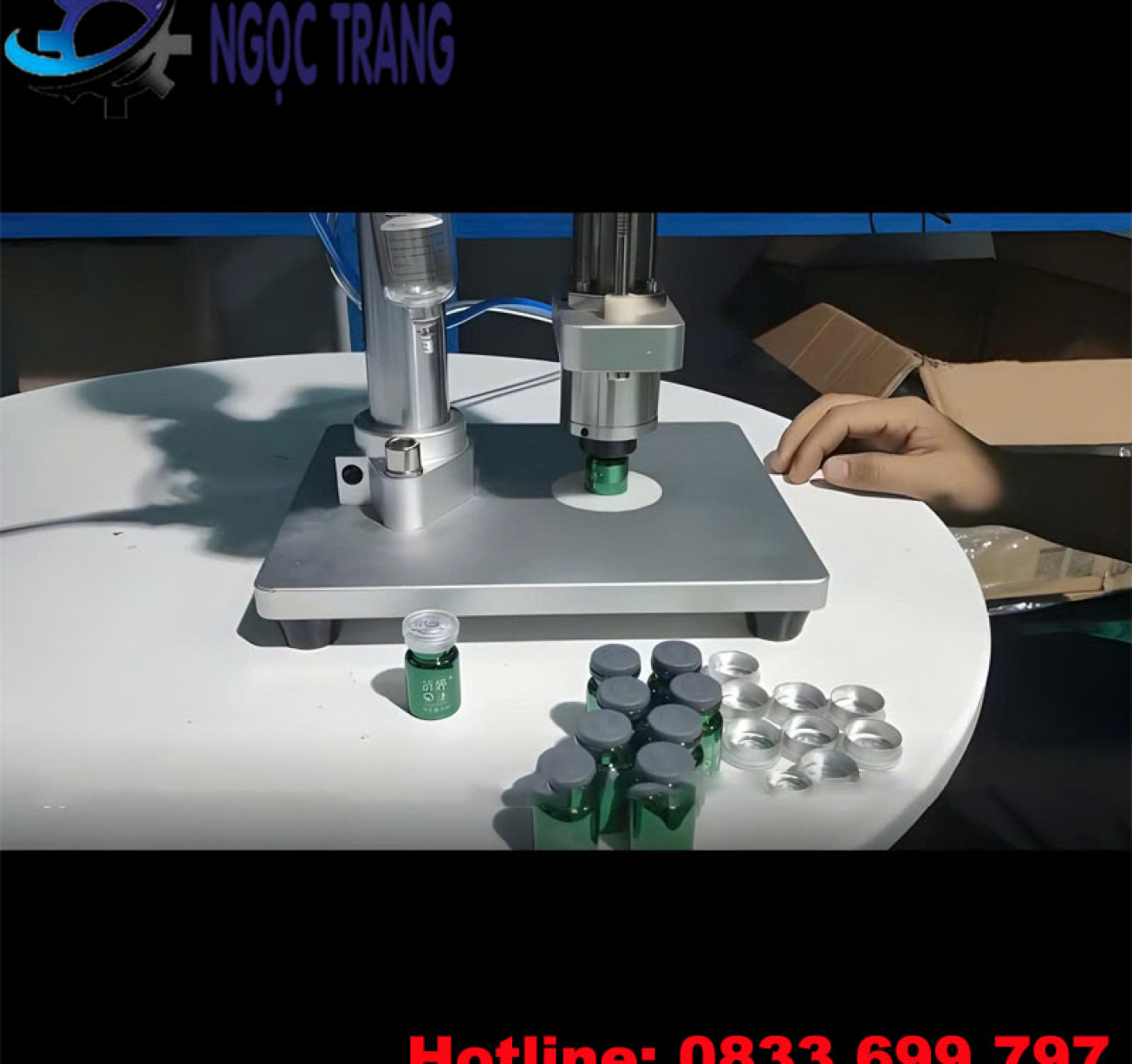 Máy đóng nắp chai vắc xin - Máy đóng nắp bán tự động loại nhỏ