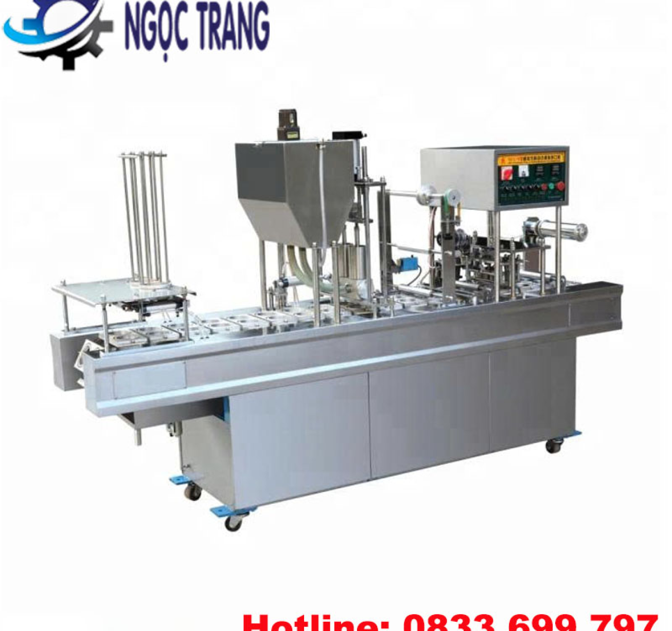 Máy đóng gói sữa chua - Máy chiết, dán miệng hũ rau câu