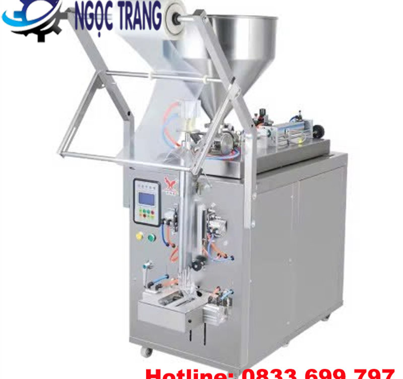 Máy đóng gói chất lỏng 3 biên - Máy đóng gói sate, tương ớt
