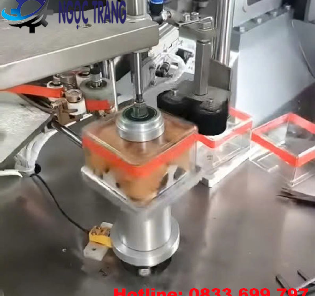 Máy dán băng keo hộp bánh - Máy quấn băng keo hộp nhựa, giấy