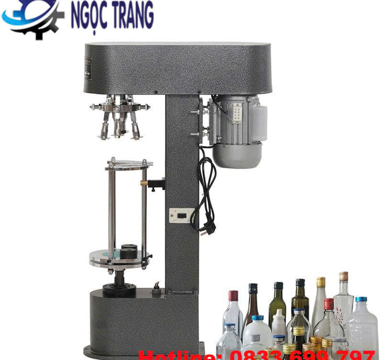 Máy đóng nắp chai rượu - Máy vặn nắp chai tạo ren bán tự động