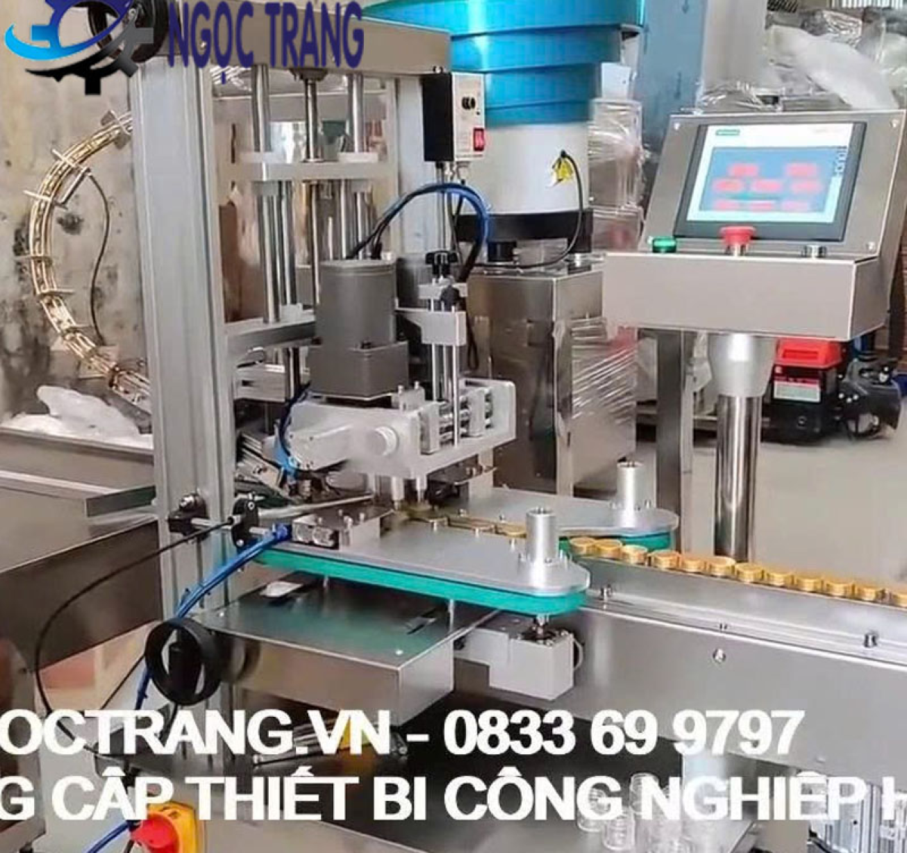 Máy đóng nắp chai - Máy cấp siết nắp tự động, tốc độ cao