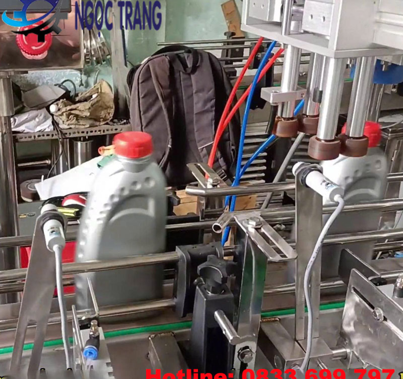 Máy đóng nắp chai tự động - Máy đóng siết nắp chai dầu nhớt