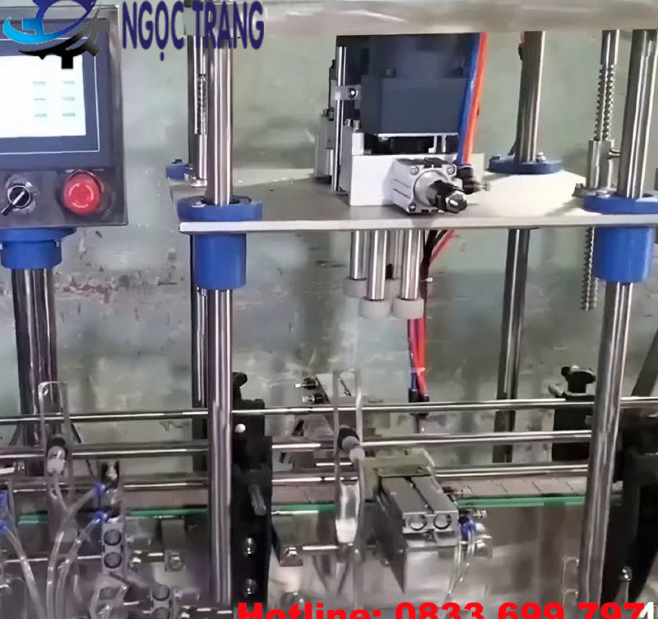 Máy đóng nắp chai tự động - Thiết bị siết, vặn nắp có băng tải