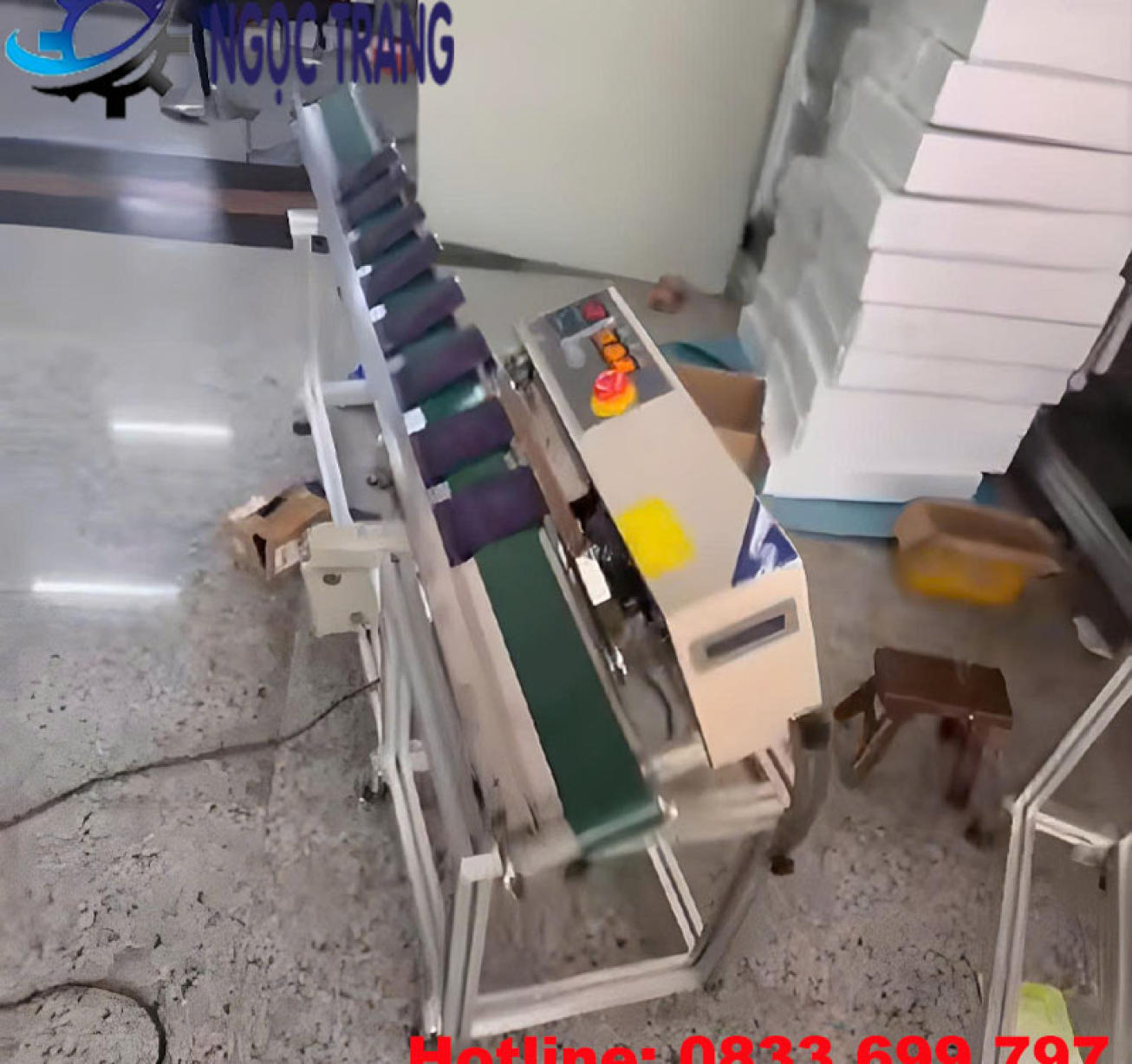 Máy hàn miệng túi liên tục - Máy hàn miệng túi băng tải dài
