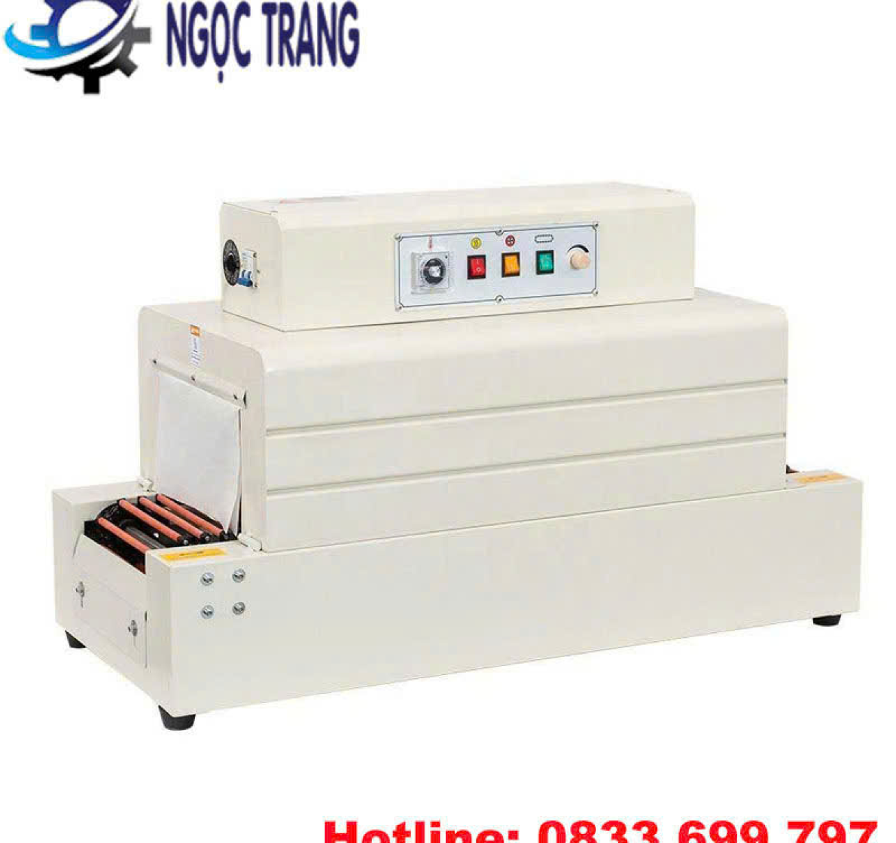 Máy bọc màng co mỹ phẩm - Máy hơ màng co chai lọ bán tự động