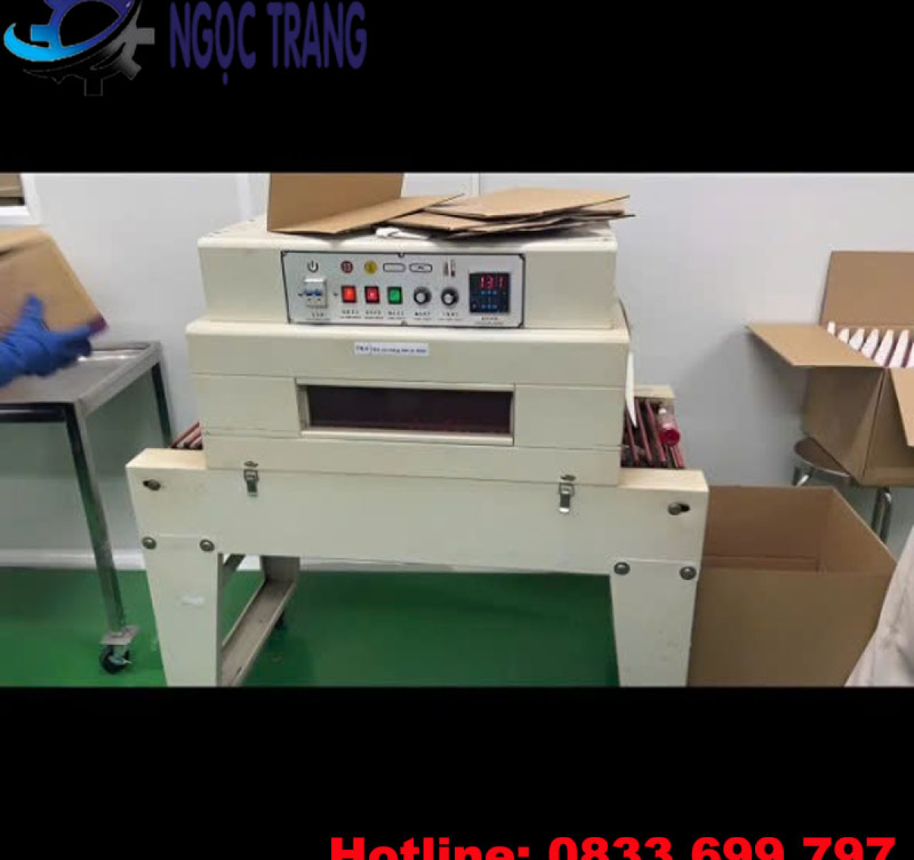 Máy hơ màng co - Máy co màng chai lọ, mỹ phẩm bán tự động